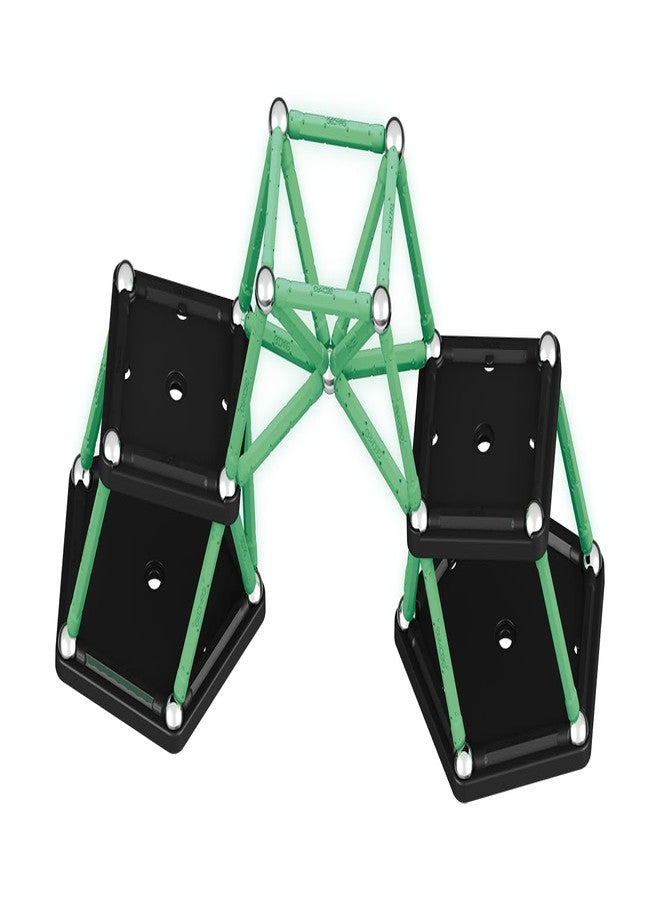 GEOMAG, Glow Recycled, Magnetic Constructions with Glow Effect, Magnetic Bars Glowing in The Dark, 60-Piece Pack, 100% Recycled Plastic, White - Image 3